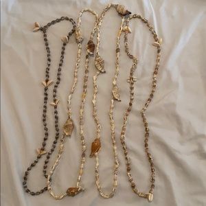 Set of 4 natural shell necklaces